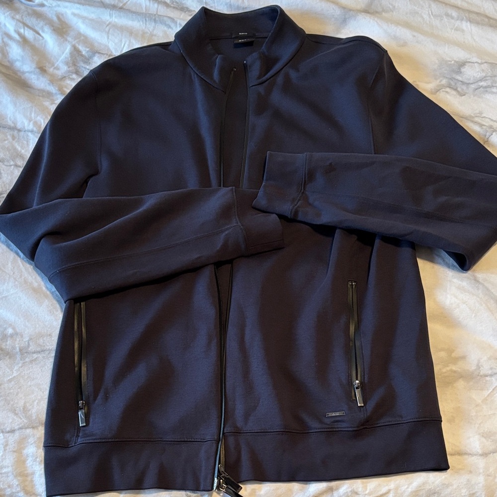 Hugo Boss navy blue track jacket